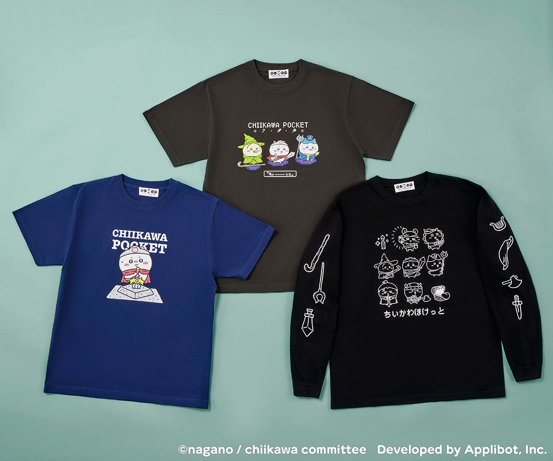 ちいかわぽけっと ファンタジーなL/S Tシャツ ブラック(フリーサイズ)