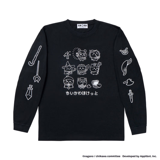 ちいかわぽけっと ファンタジーなL/S Tシャツ ブラック(フリーサイズ)