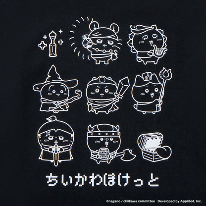 ちいかわぽけっと ファンタジーなL/S Tシャツ ブラック（フリーサイズ）