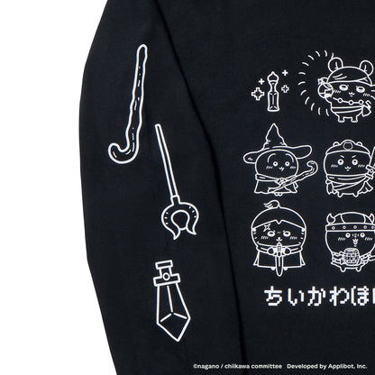 ちいかわぽけっと ファンタジーなL/S Tシャツ ブラック（フリーサイズ）