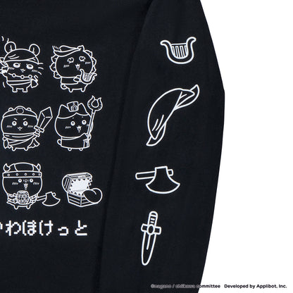 ちいかわぽけっと ファンタジーなL/S Tシャツ ブラック（フリーサイズ）