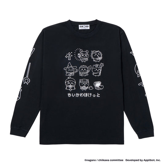 ちいかわぽけっと ファンタジーなL/S Tシャツ ブラック（フリーサイズ）